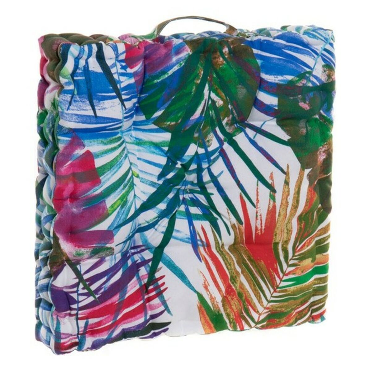 Pernă DKD Home Decor 8424001666423 Ocean Poliester Aluminiu Multicolor Tropical Frunza a unei plante (43 x 43 x 7 cm)