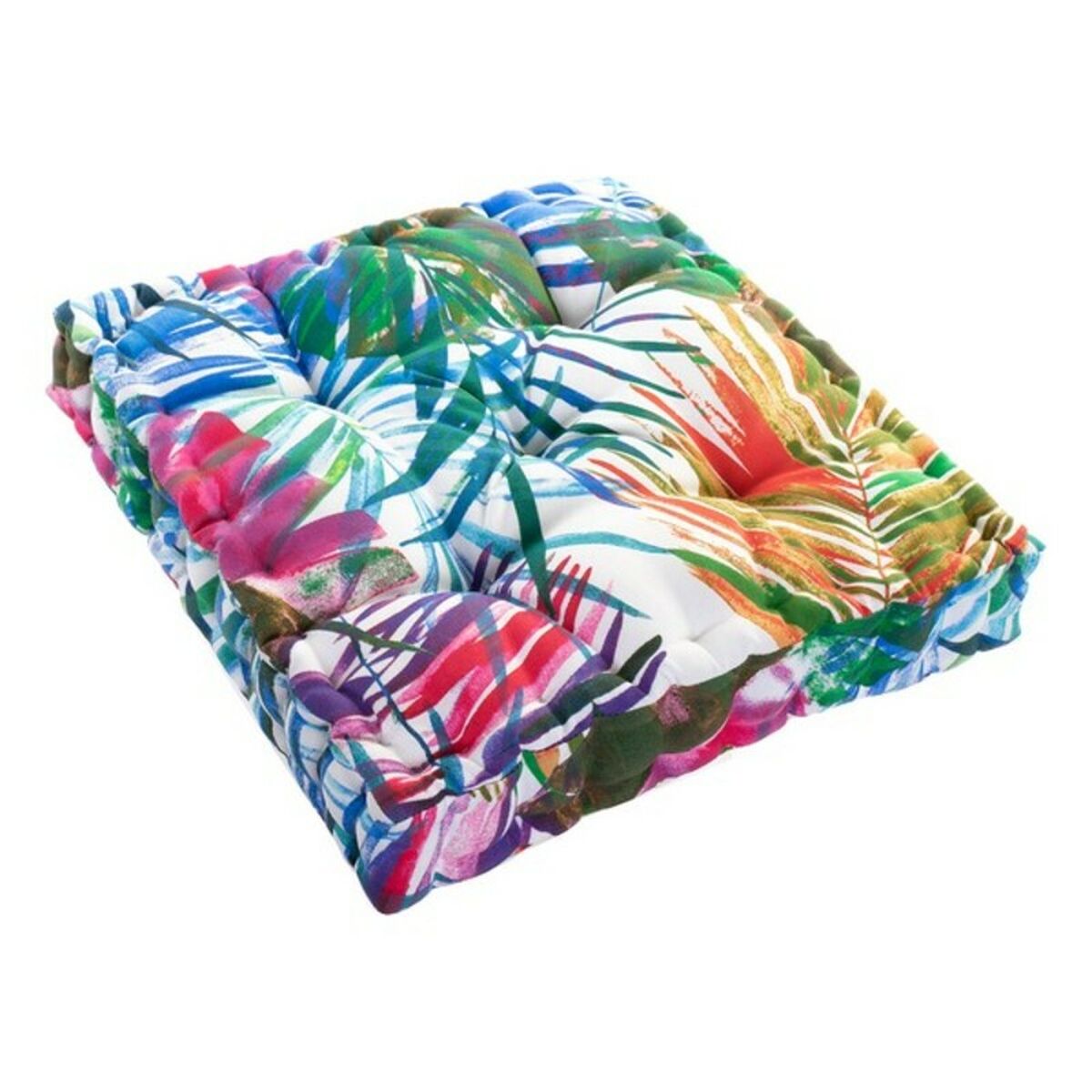 Pernă DKD Home Decor 8424001666423 Ocean Poliester Aluminiu Multicolor Tropical Frunza a unei plante (43 x 43 x 7 cm)