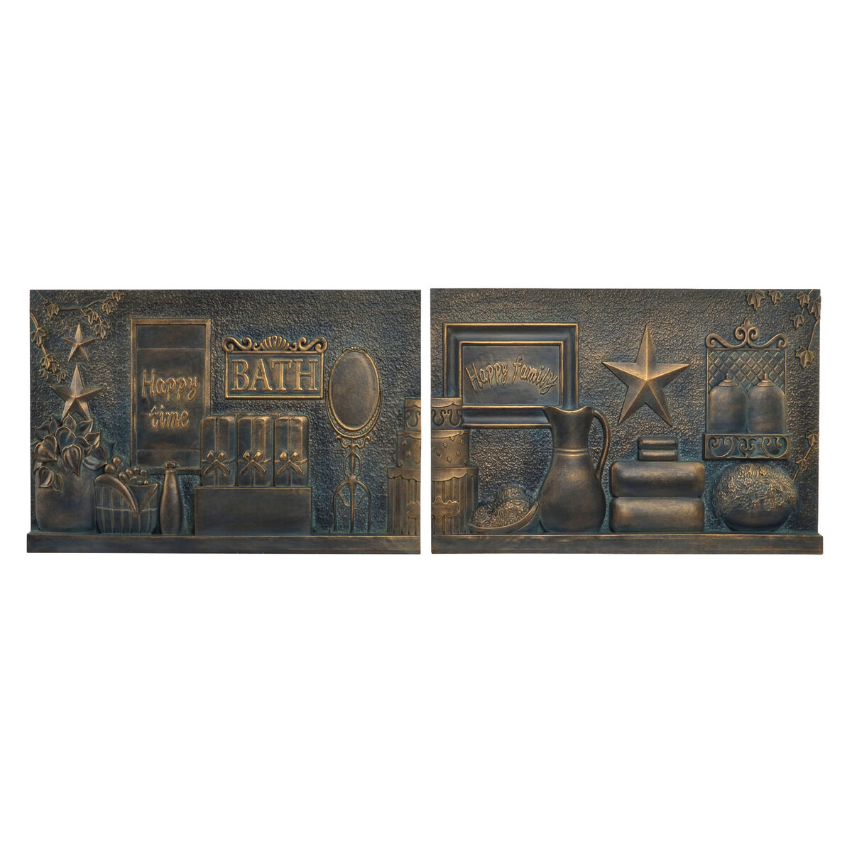 Decorațiune de Perete DKD Home Decor Cupru 60 x 4 x 40 cm (2 Unități) (2 pcs)