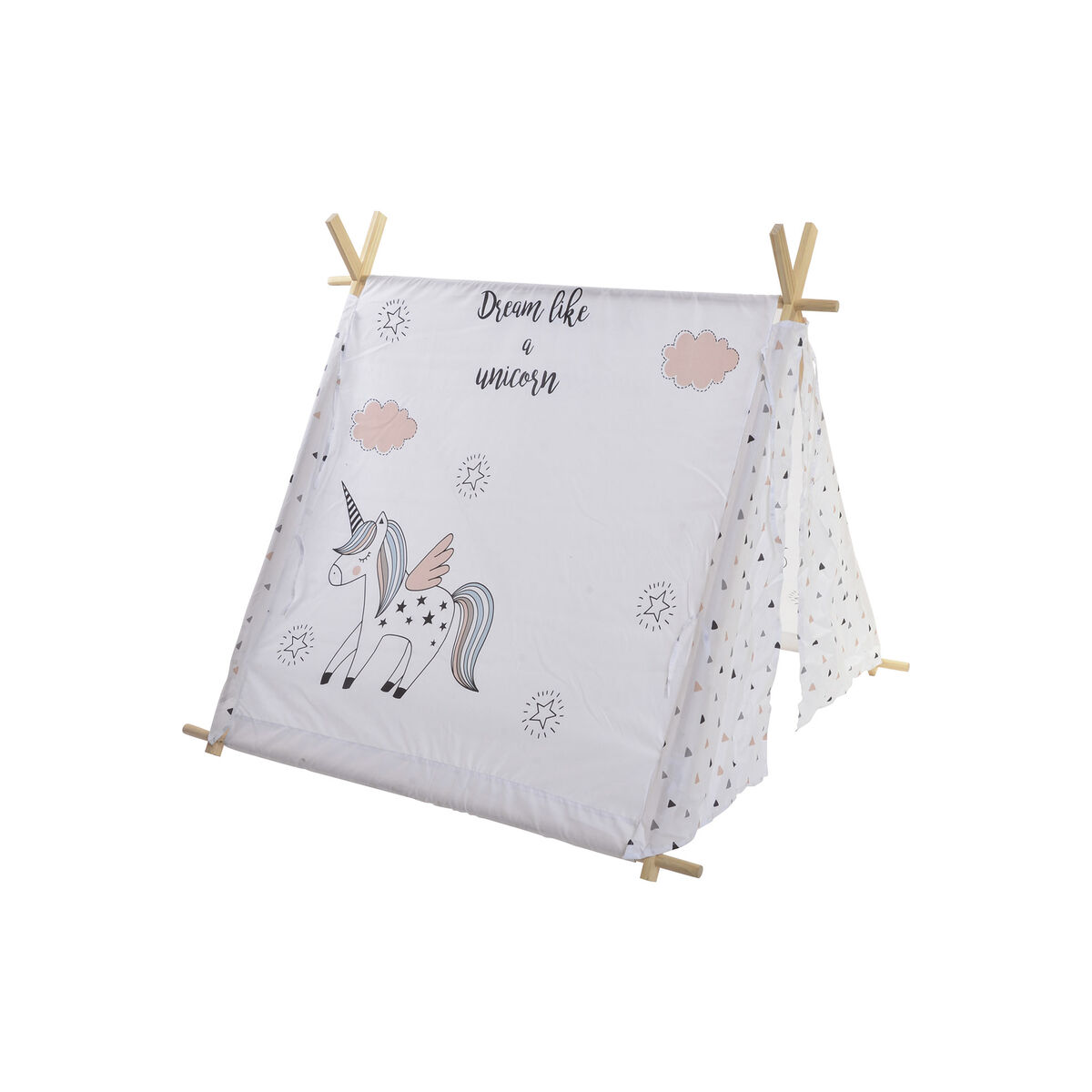 Cort DKD Home Decor Bumbac Lemn Unicorn (110 x 110 x 106 cm)