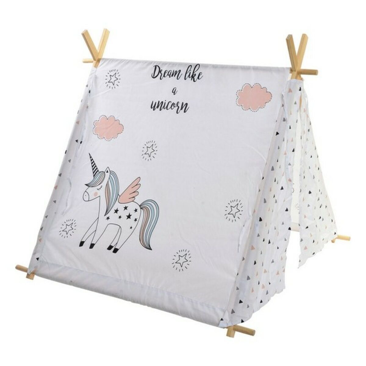 Cort DKD Home Decor Bumbac Lemn Unicorn (110 x 110 x 106 cm)