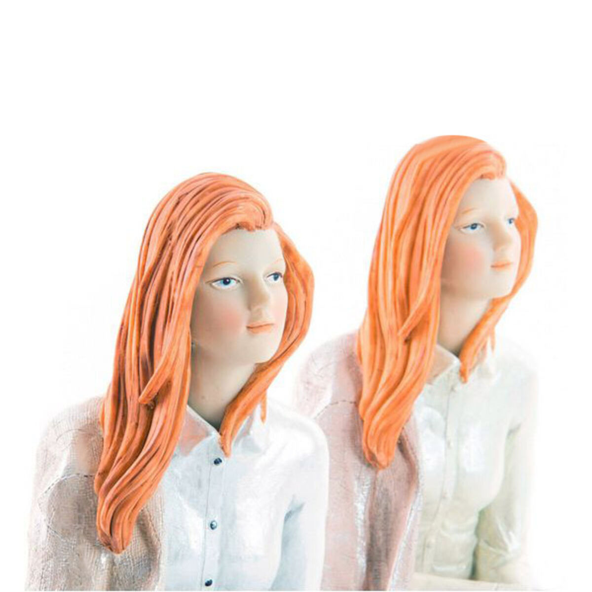 Figură Decorativă DKD Home Decor Femeie Romantic 15 x 18 x 19,5 cm (2 Unități) (2 Piese)