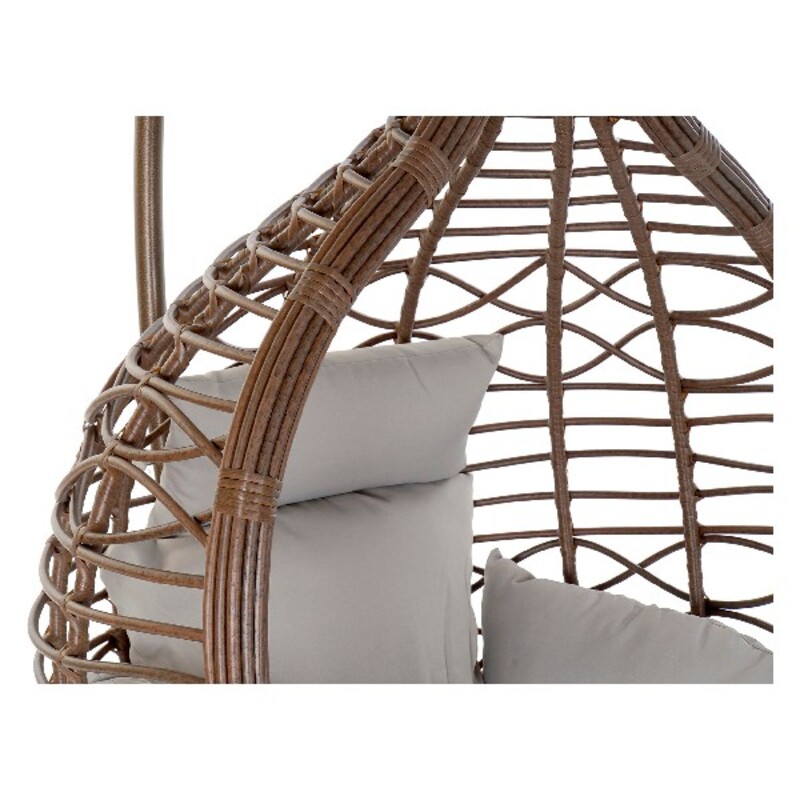 Fotoliu de grădină suspendat DKD Home Decor Maro Gri Multicolor Maro închis Aluminiu ratan sintetic 100 x 78 x 120 cm 100 x 70 x