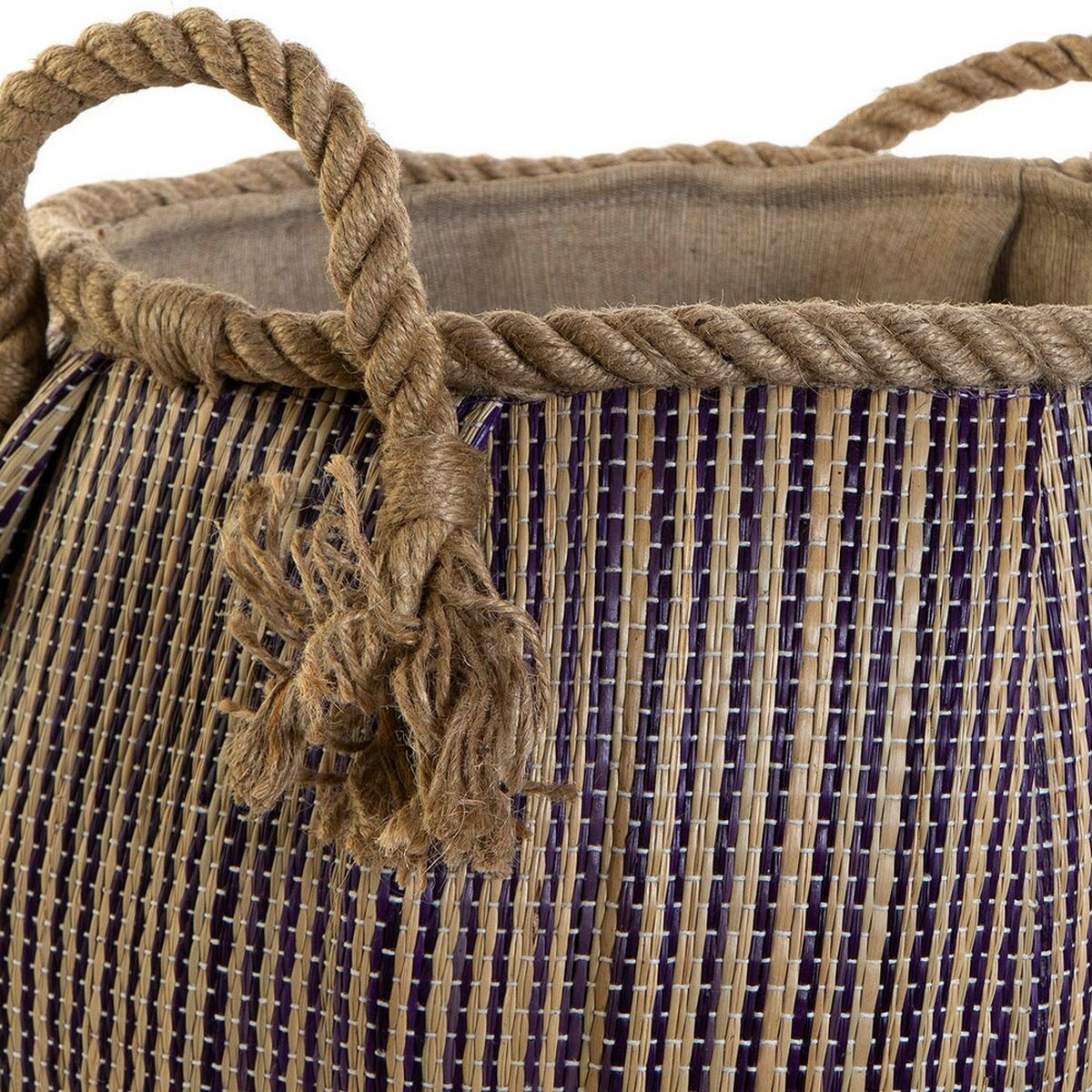 Coș Multifuncțional DKD Home Decor Albastru Roșu Natural Fibră naturală (2 Unități)