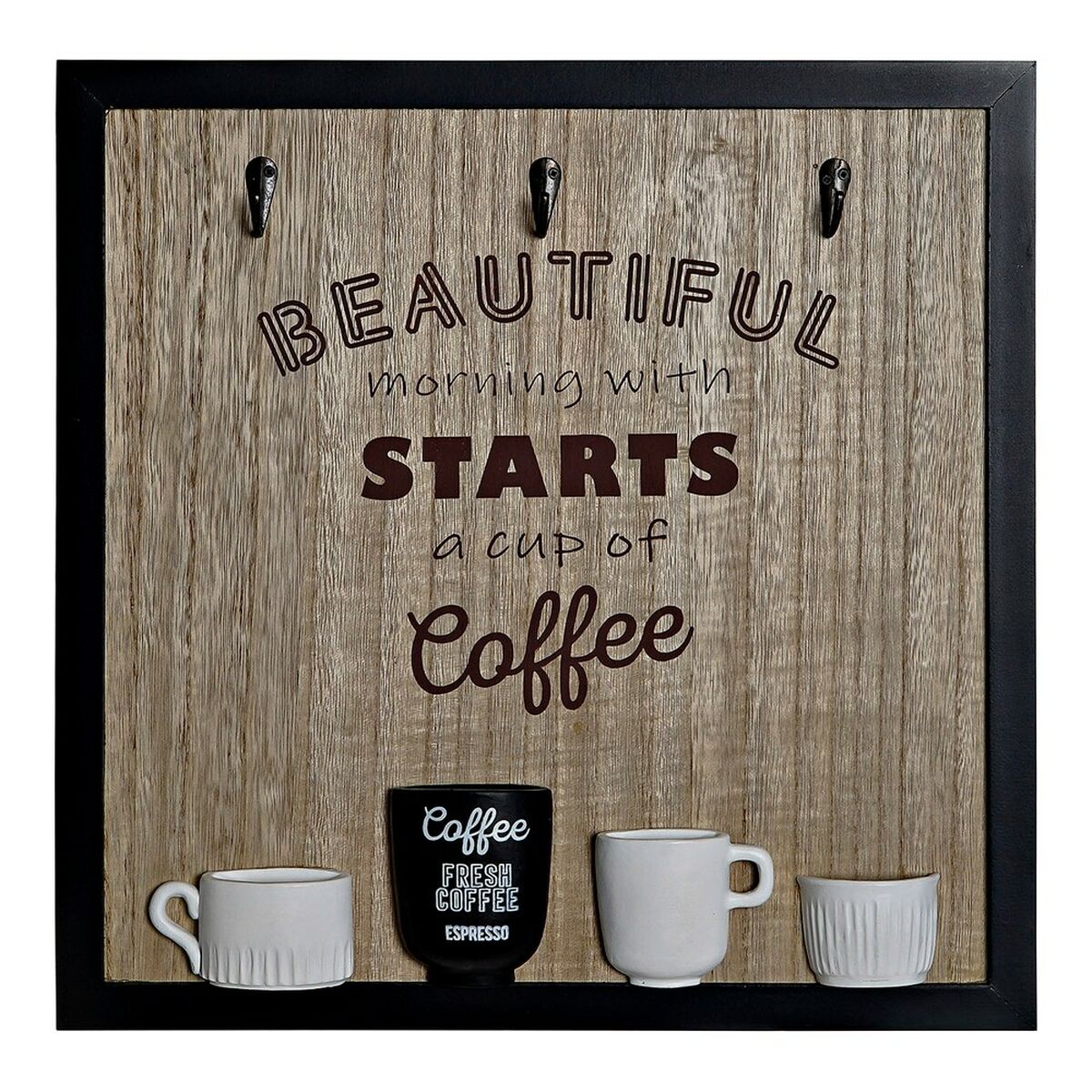 Cuier de perete DKD Home Decor 8424001775712 Lemn Rășină Lemn MDF Vintage 41 x 3 x 41 cm