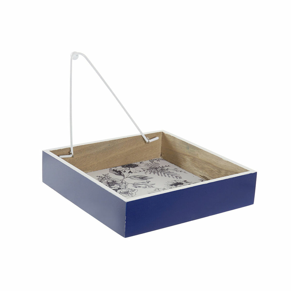 Suport pentru Șervețele DKD Home Decor Metal Alb Bleumarin Lemn MDF (2 pcs)