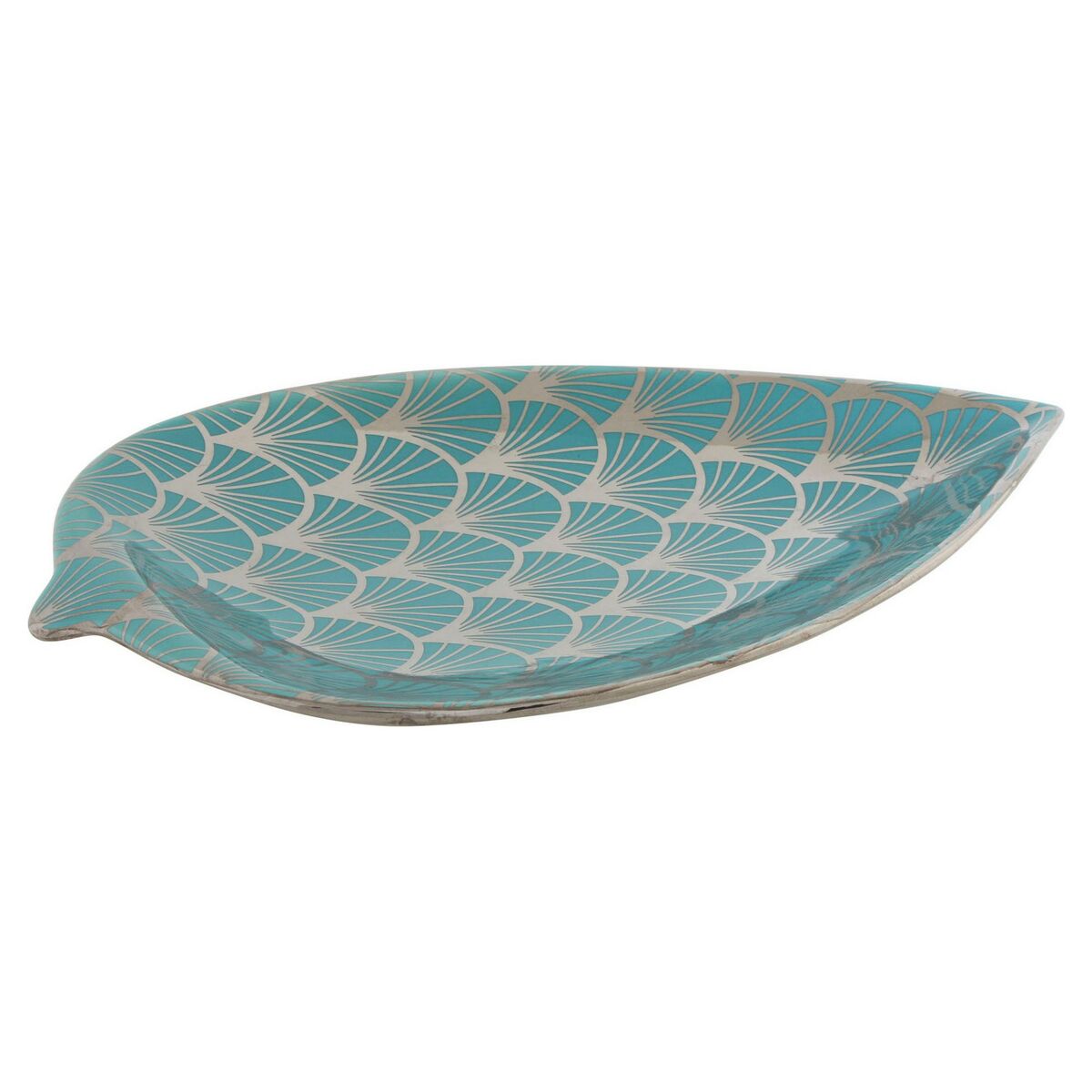 Decorațiune pentru Centrul Mesei DKD Home Decor Turquoise Porțelan 27,5 x 16 x 3 cm