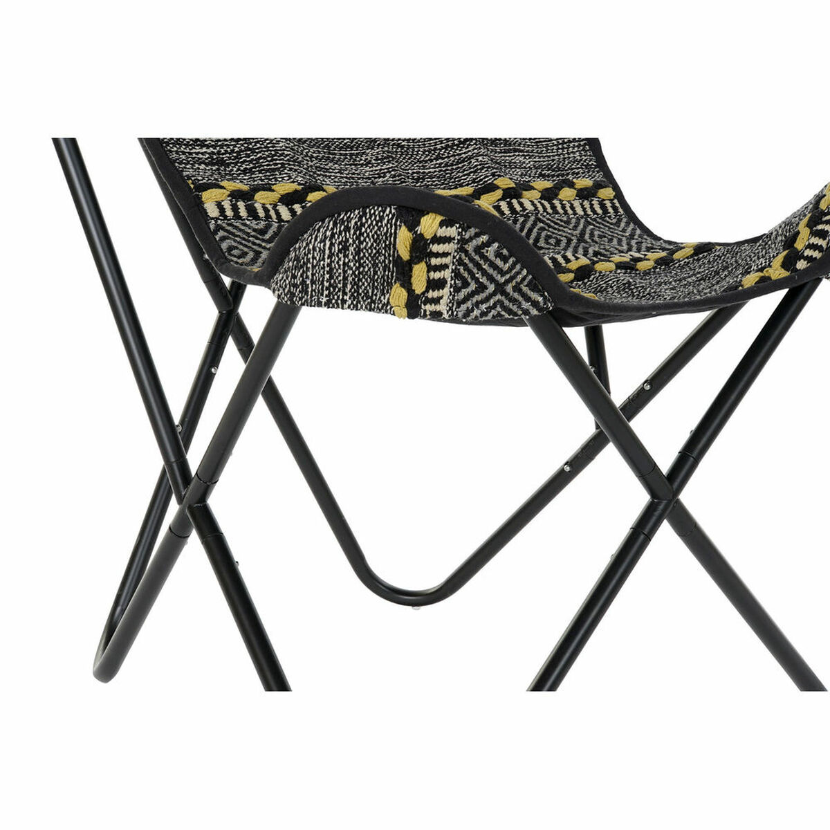 Fotoliu DKD Home Decor Galben Alb Negru Multicolor Fier 74 x 65 x 90 cm