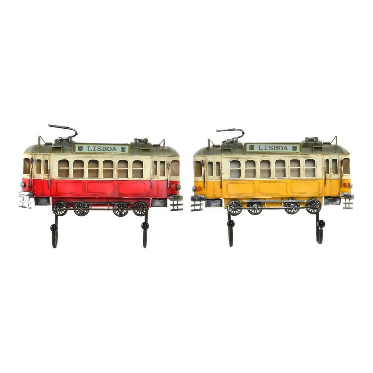 Cuier de perete DKD Home Decor Lisboa Metal Tren Vintage 31 x 23 x 5 cm (2 Unități)