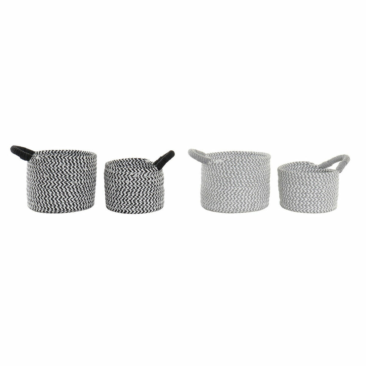 Set de Coșuri DKD Home Decor Fibră naturală 18 x 18 x 14 cm