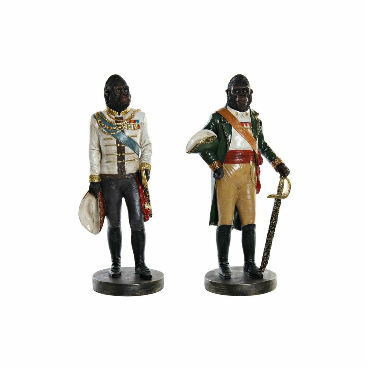 Figură Decorativă DKD Home Decor Rășină Gorilă (15.5 x 13.5 x 40.5 cm) (2 pcs)