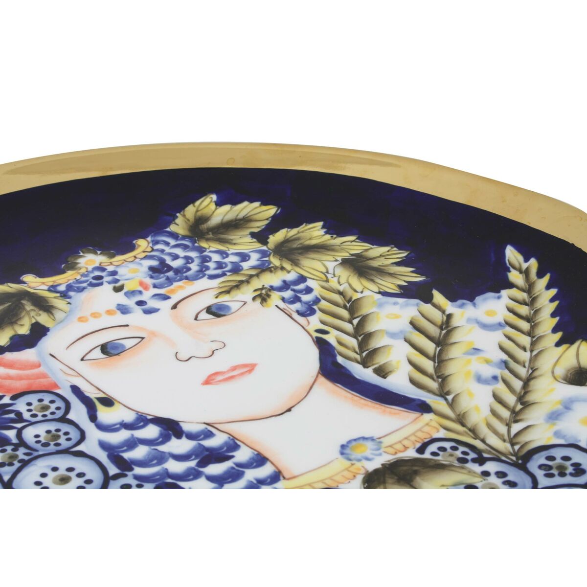 Decorațiune pentru Centrul Mesei DKD Home Decor Albastru Multicolor Porțelan 42 x 42 x 4 cm