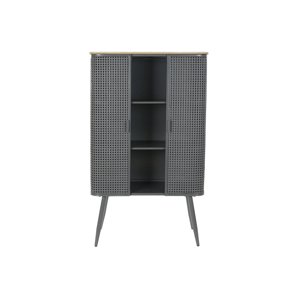 Raft DKD Home Decor Natural Gri Metal Lemn 2 Rafturi (79 x 39 x 133 cm)