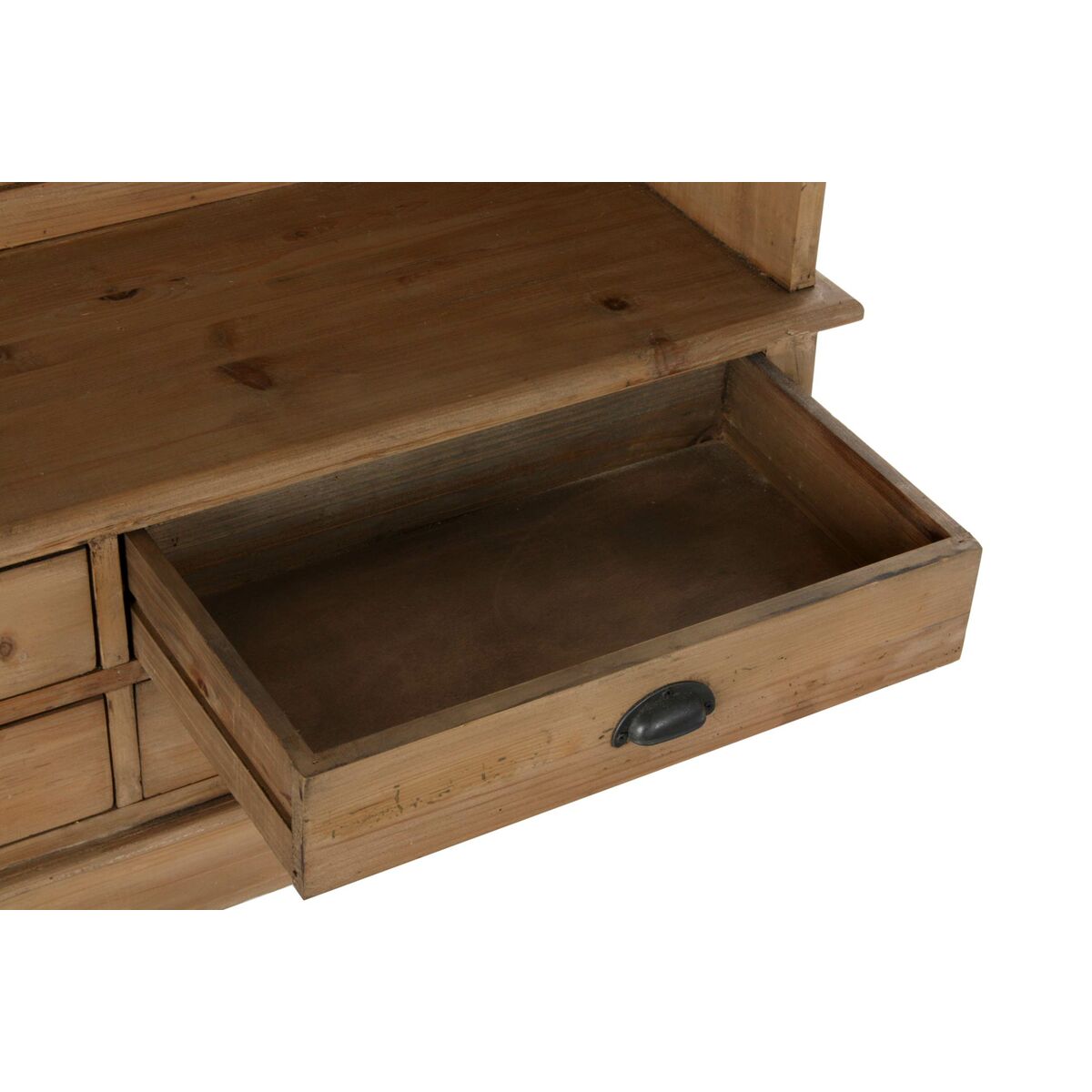 Cuier cu Raft DKD Home Decor Maro Negru Pin Oglindă Natural Alpino 124 x 40 x 200 cm