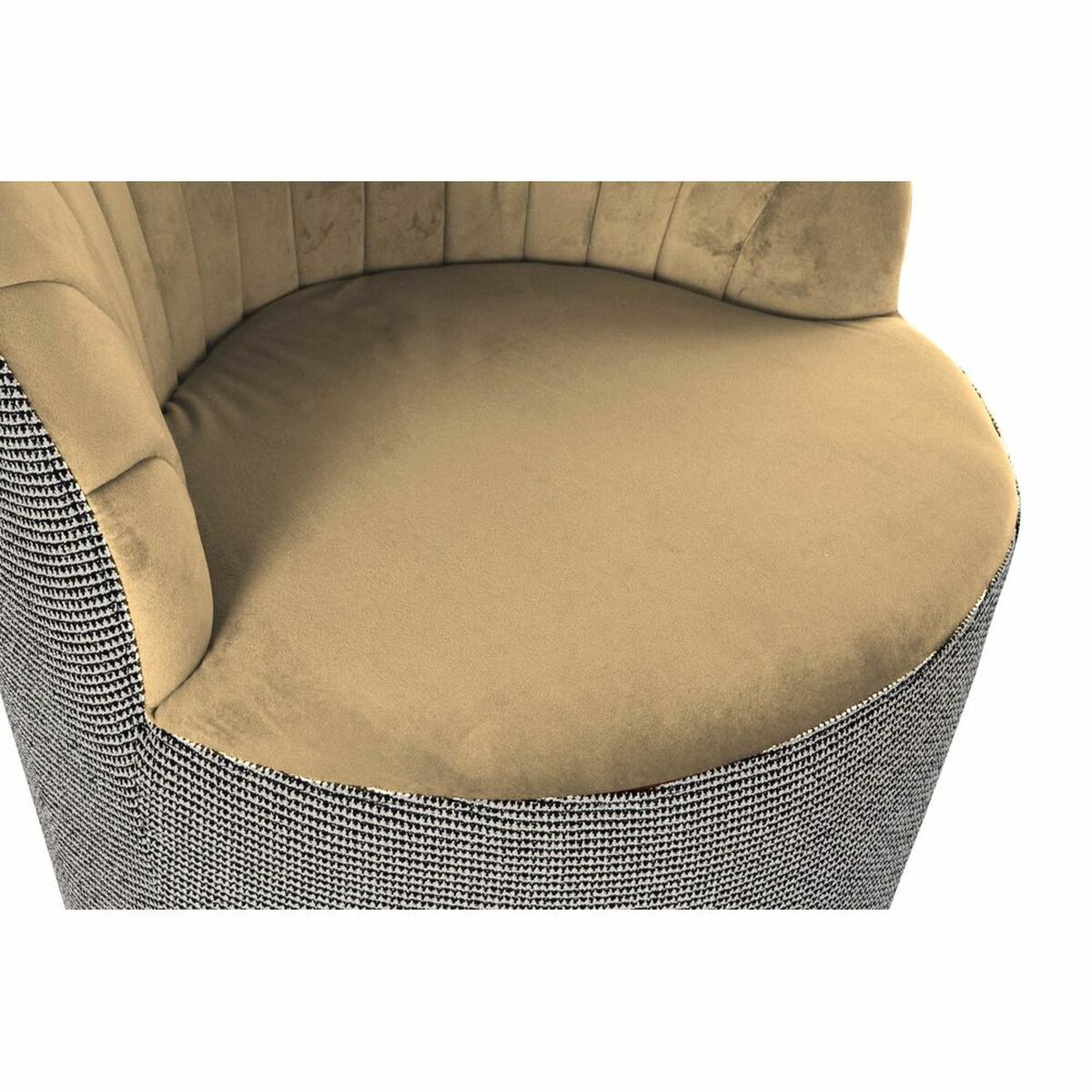 Fotoliu DKD Home Decor Negru Maro Poliester Muştar (69 x 66 x 85 cm)
