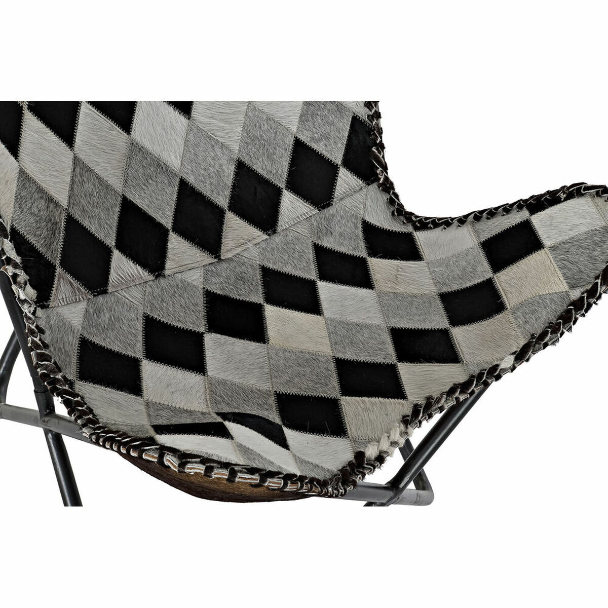 Fotoliu DKD Home Decor Maro Piele Alb Fier (70 x 70 x 90 cm)