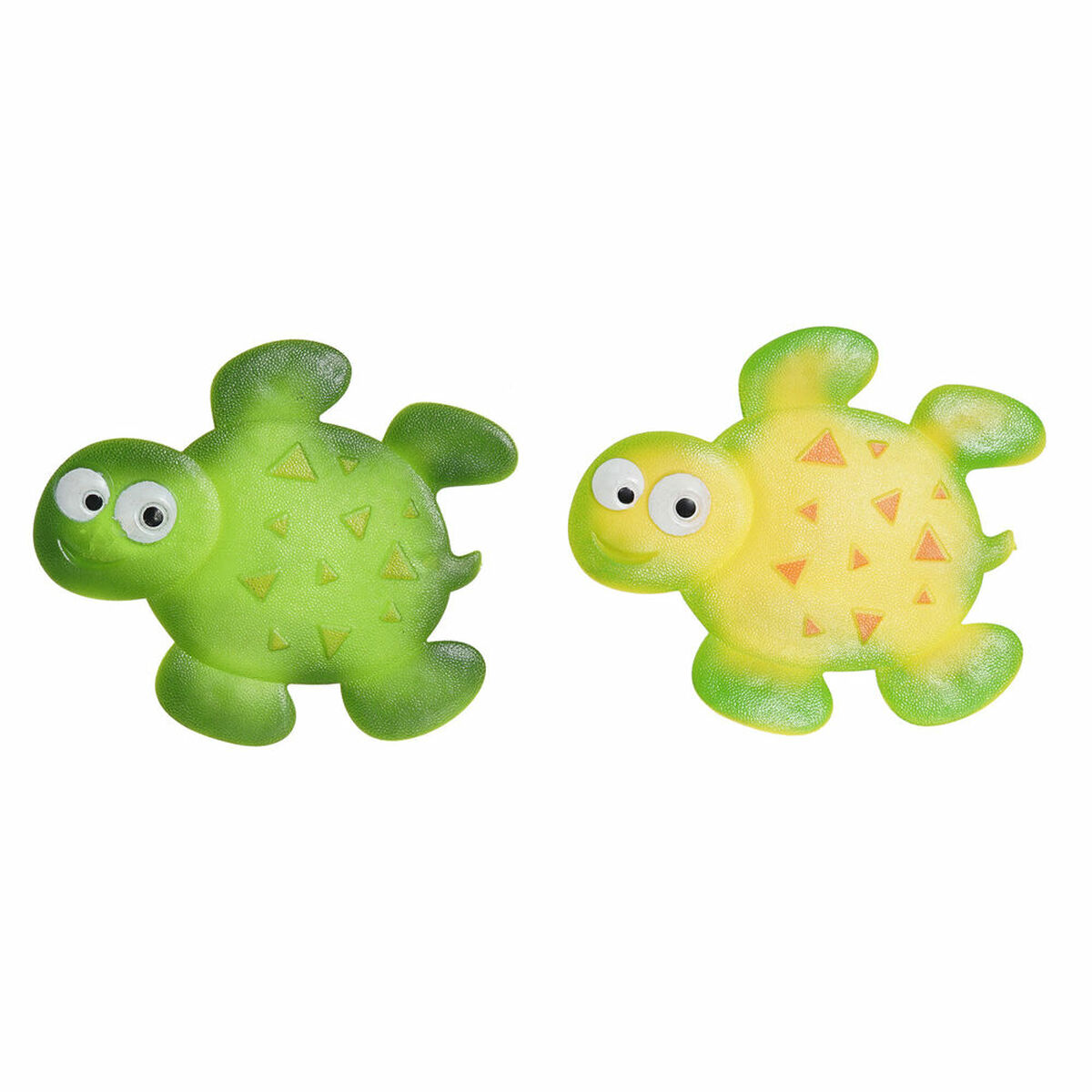 Covoraș de baie DKD Home Decor 11,5 x 1 x 10 cm Verde Galben Infantil Broască țestoasă PVC 10 cm (2 Unități)