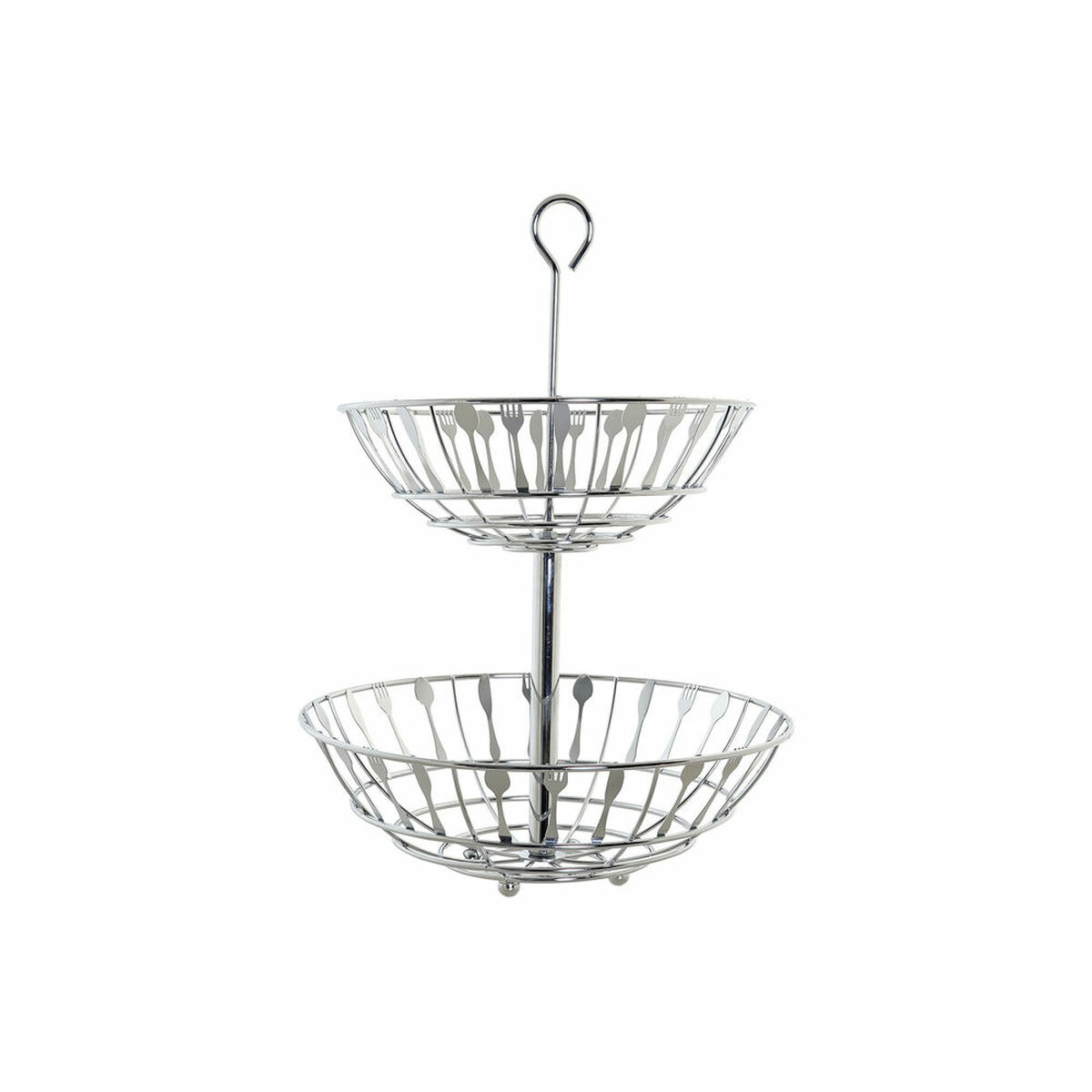 Fructieră DKD Home Decor Argintiu Metal Plastic 28 x 28 x 40 cm