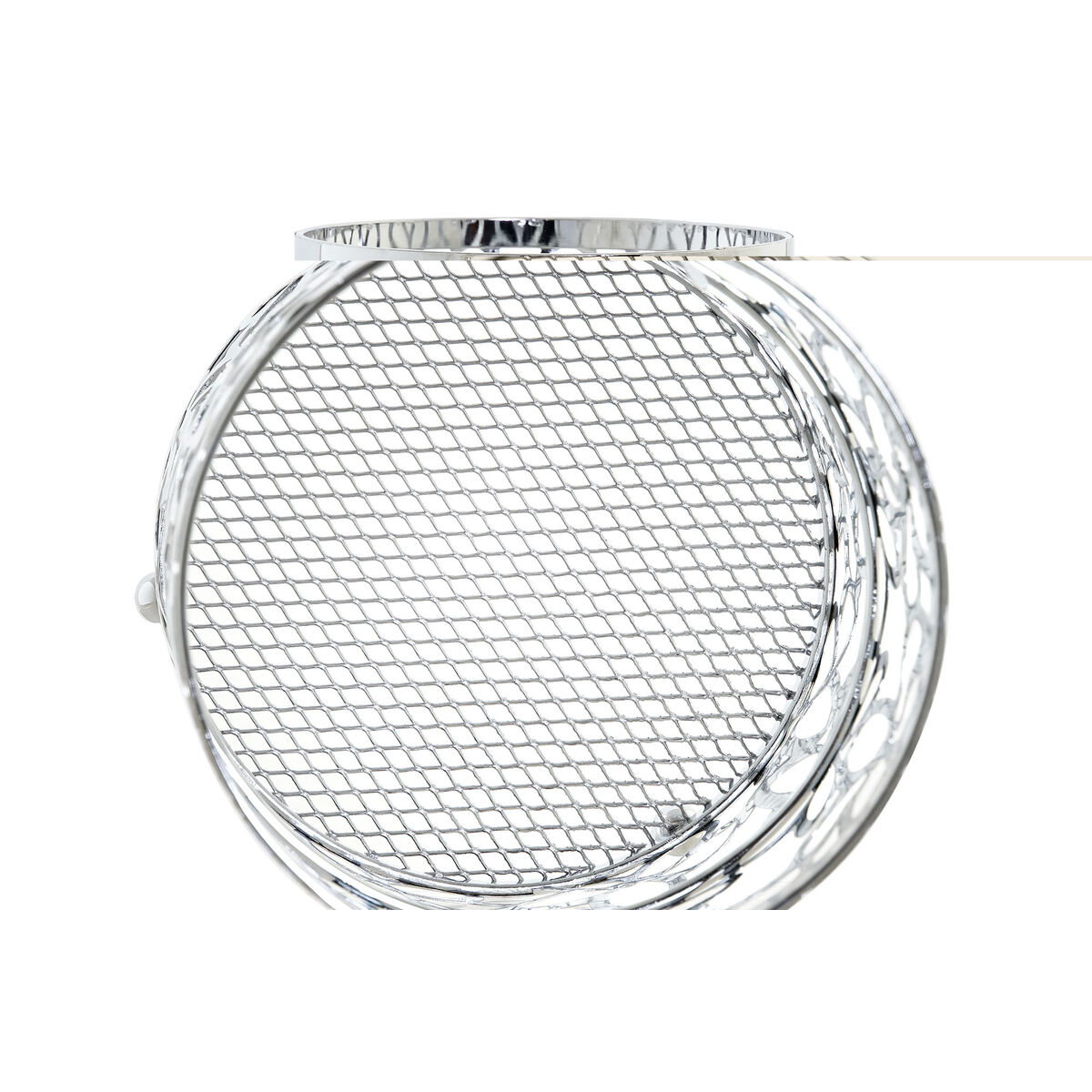 Coș de tacâmuri DKD Home Decor Argintiu Metal Margaretă 12 x 12 x 15 cm