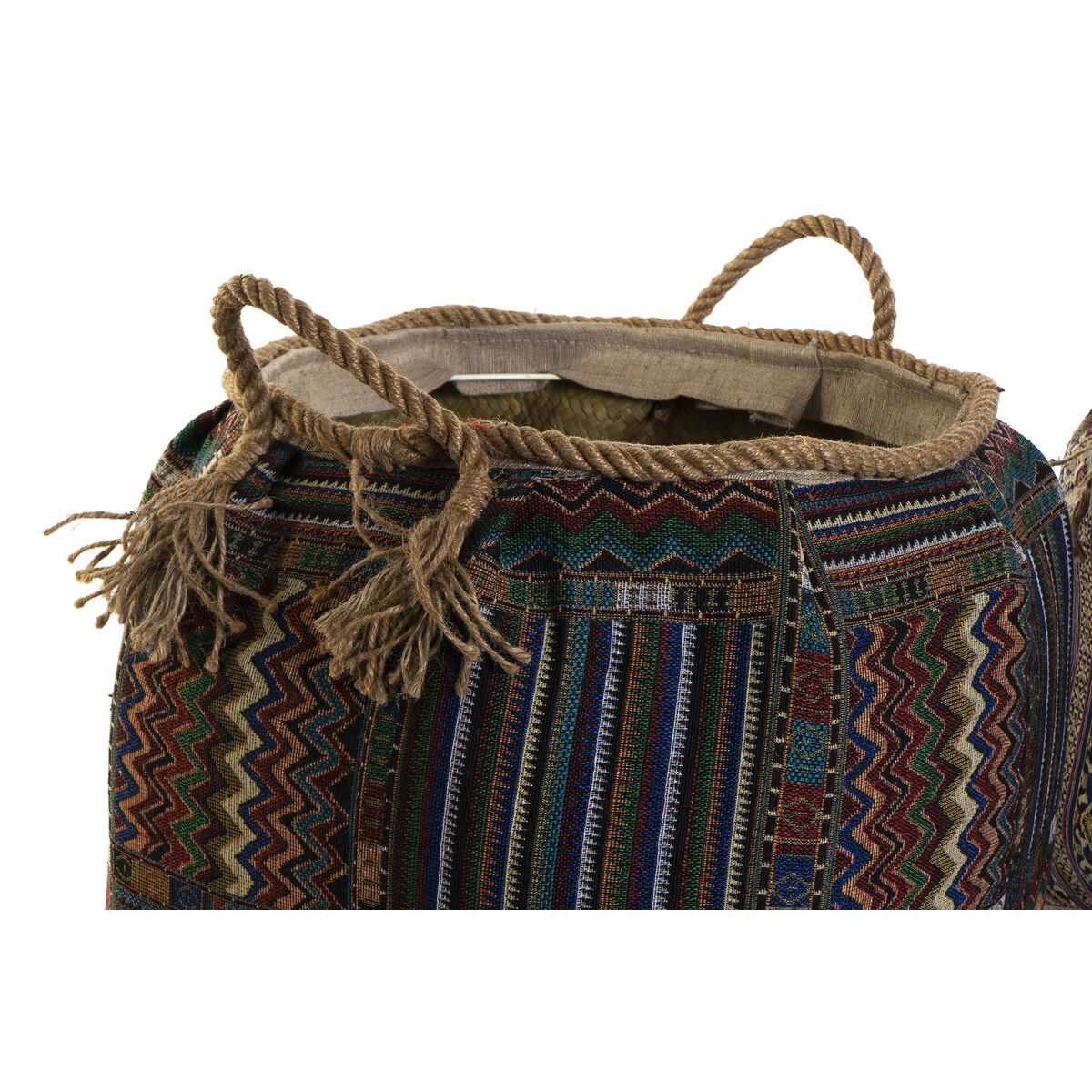 Coș DKD Home Decor Multicolor Fibră naturală Boho 41 x 41 x 40 cm 2 Piese (2 Unități)