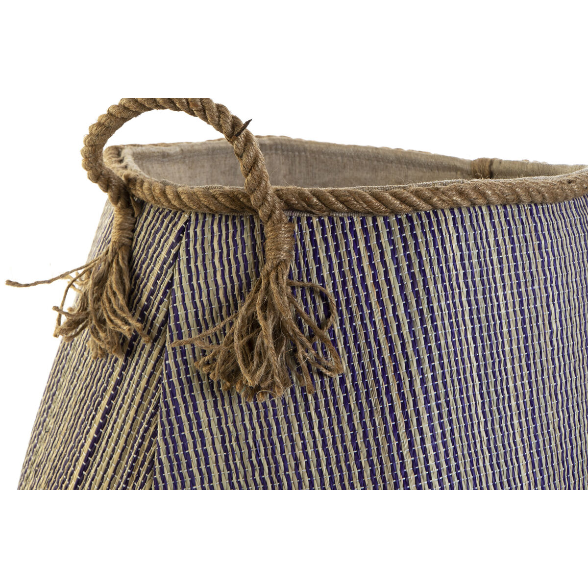 Coș DKD Home Decor Albastru Roșu Fibră naturală 40 x 40 x 45 cm (2 Unități)