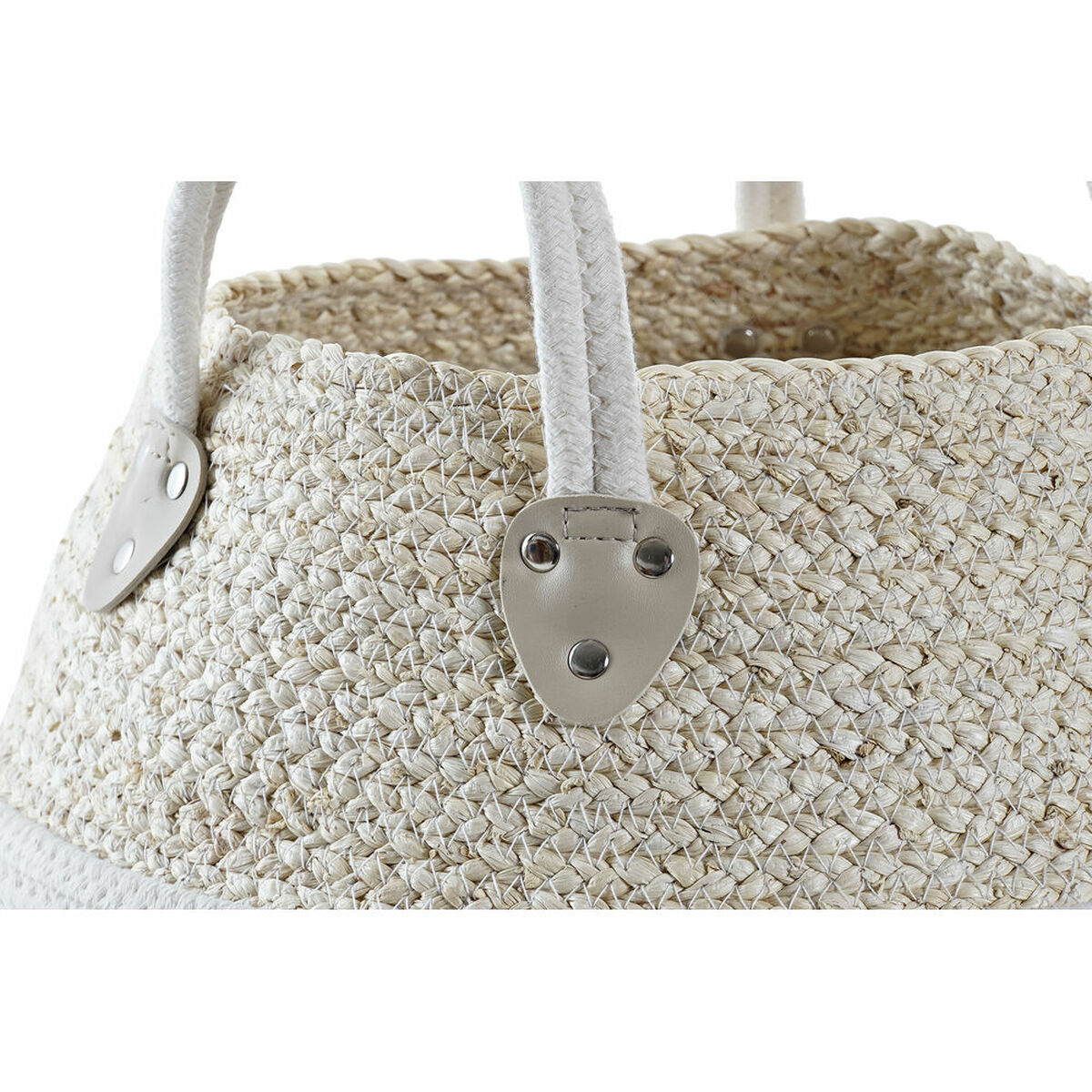 Coș DKD Home Decor Alb Natural Fibră naturală 37 x 37 x 25 cm