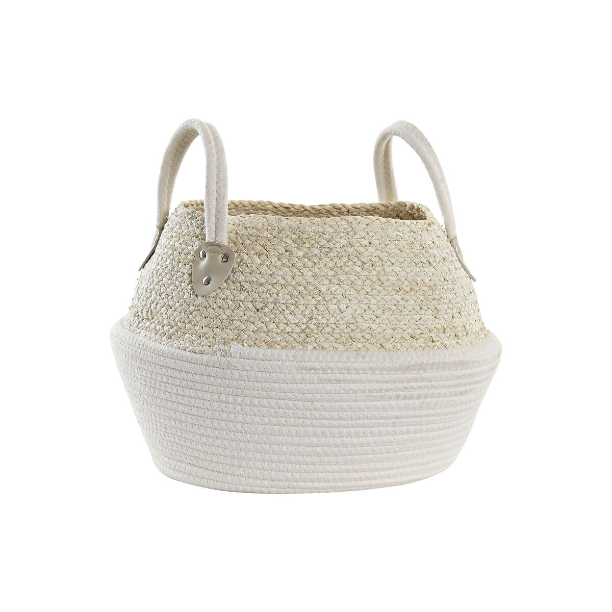 Coș DKD Home Decor Alb Natural Fibră naturală 37 x 37 x 25 cm