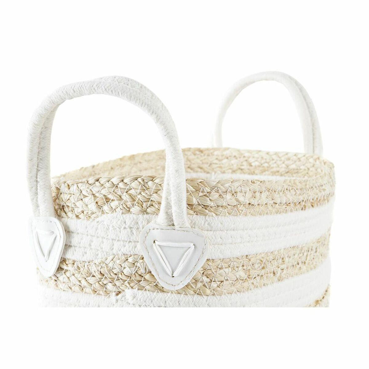 Coș DKD Home Decor Alb Bej Fibră naturală 33 x 16 x 19 cm