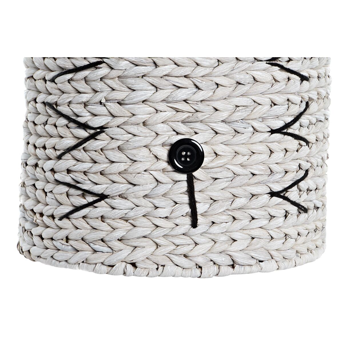 Coș DKD Home Decor Alb Negru Fibră naturală 37 x 37 x 40 cm 4 Kg