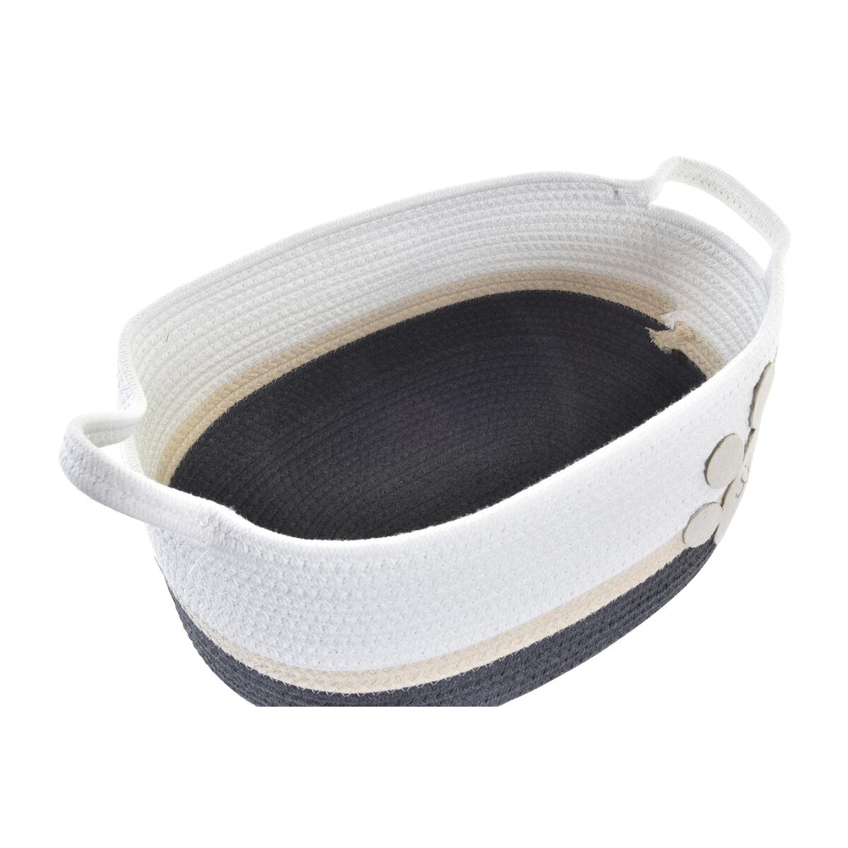 Set de Coșuri DKD Home Decor Alb Gri Crem 60 x 31 x 25 cm 3 Piese