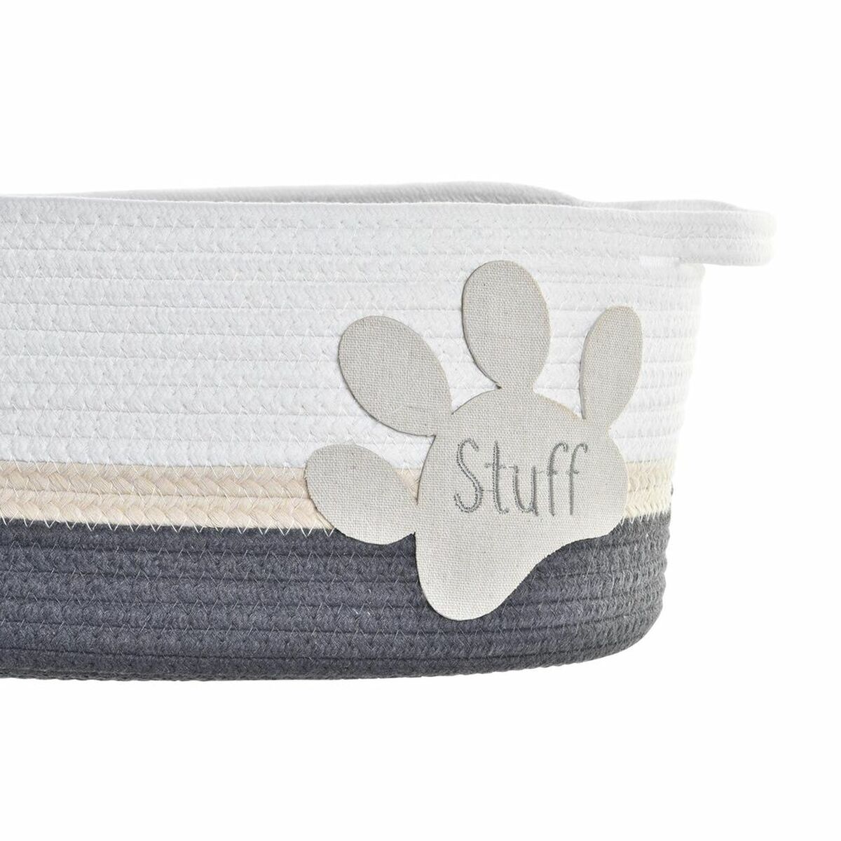 Set de Coșuri DKD Home Decor Alb Gri Crem 60 x 31 x 25 cm 3 Piese