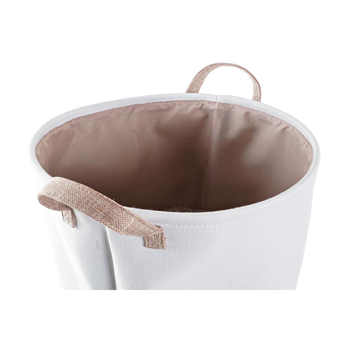 Coș pentru rufe murdare DKD Home Decor Gri Roz Poliester (39 x 39 x 41 cm) (2 Unități)