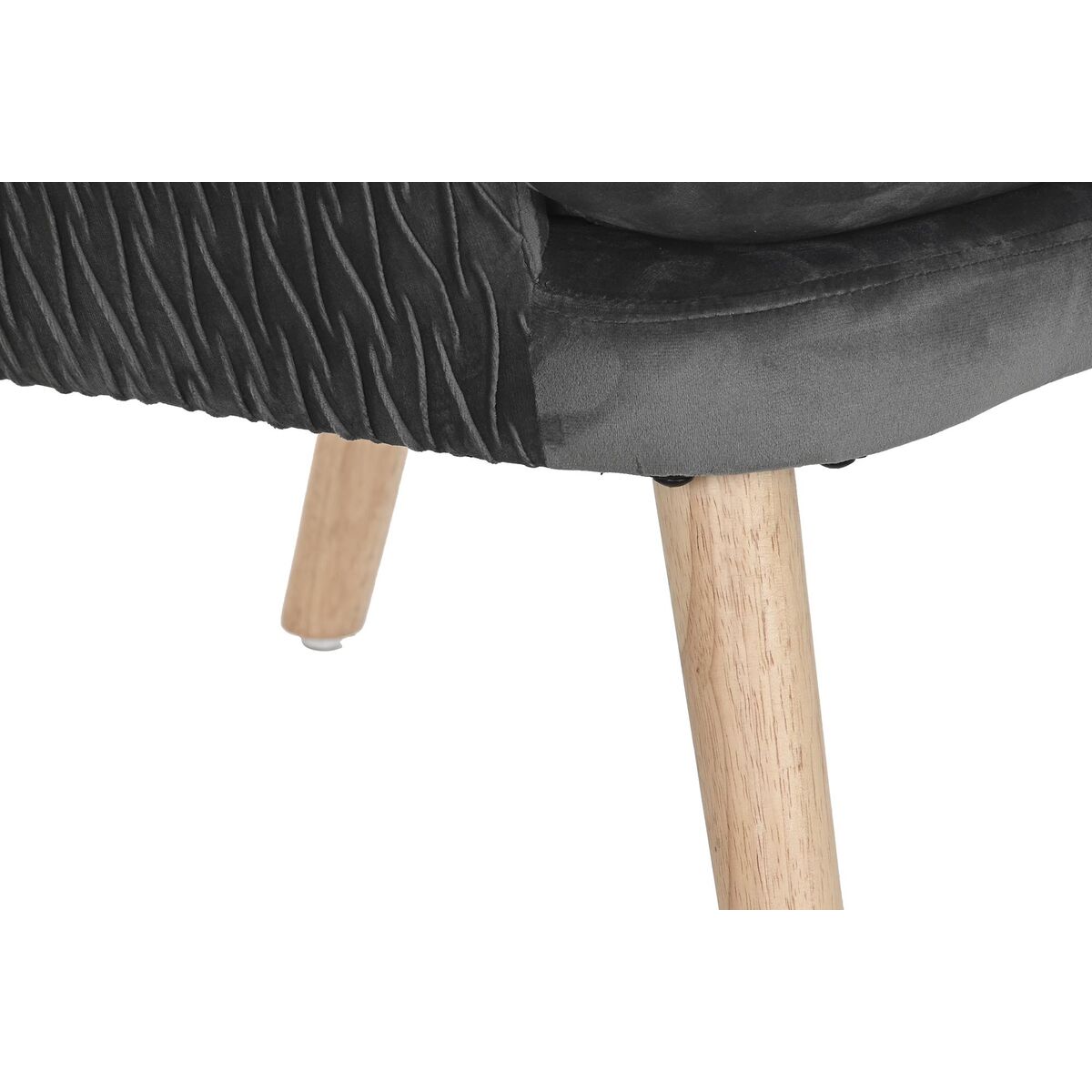 Fotoliu DKD Home Decor Natural Gri închis Poliester Lemn 66 x 67 x 92 cm