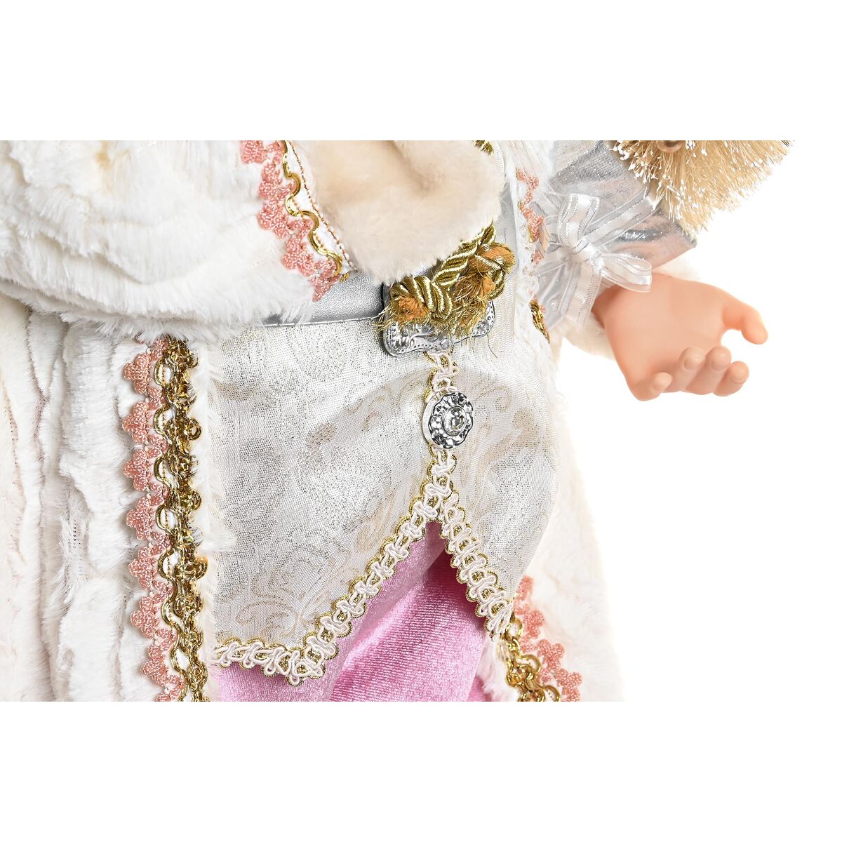 Figură Decorativă DKD Home Decor Moș Crăciun Crăciun Gri Roz PVC Lemn 32 x 20 x 60 cm