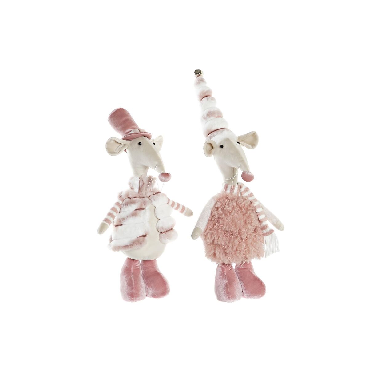 Figură Decorativă DKD Home Decor Roz Mouse 16 x 11 x 55 cm (2 Unități)
