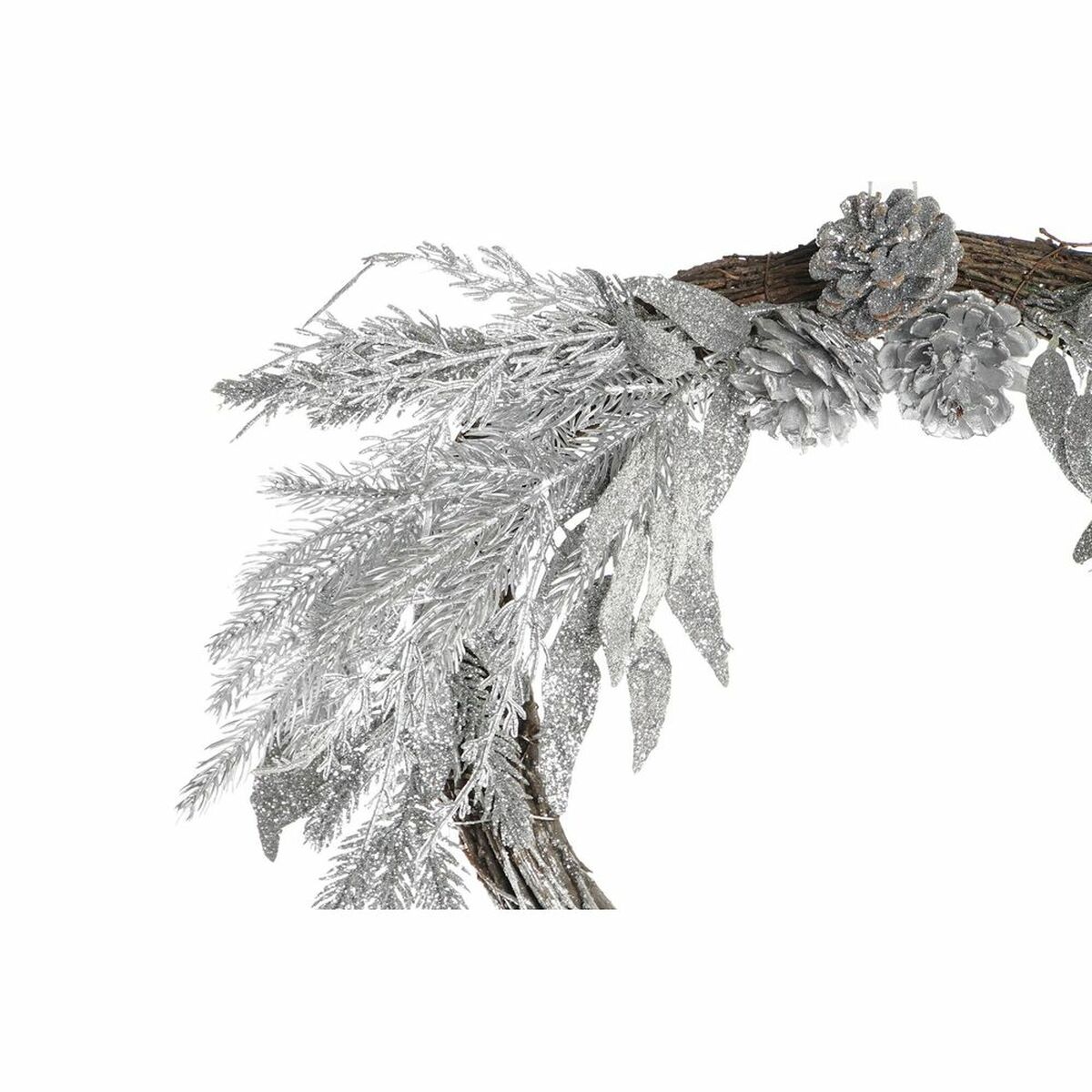 Coroană de Crăciun DKD Home Decor Metal Poliester (50 x 6 x 40 cm) (2 Unități)