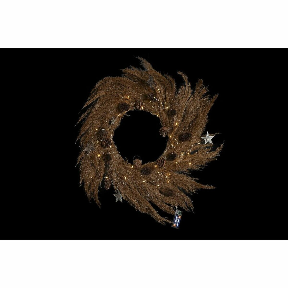 Coroană de Crăciun DKD Home Decor Floare (2 Unități) (60 x 5 x 60 cm)