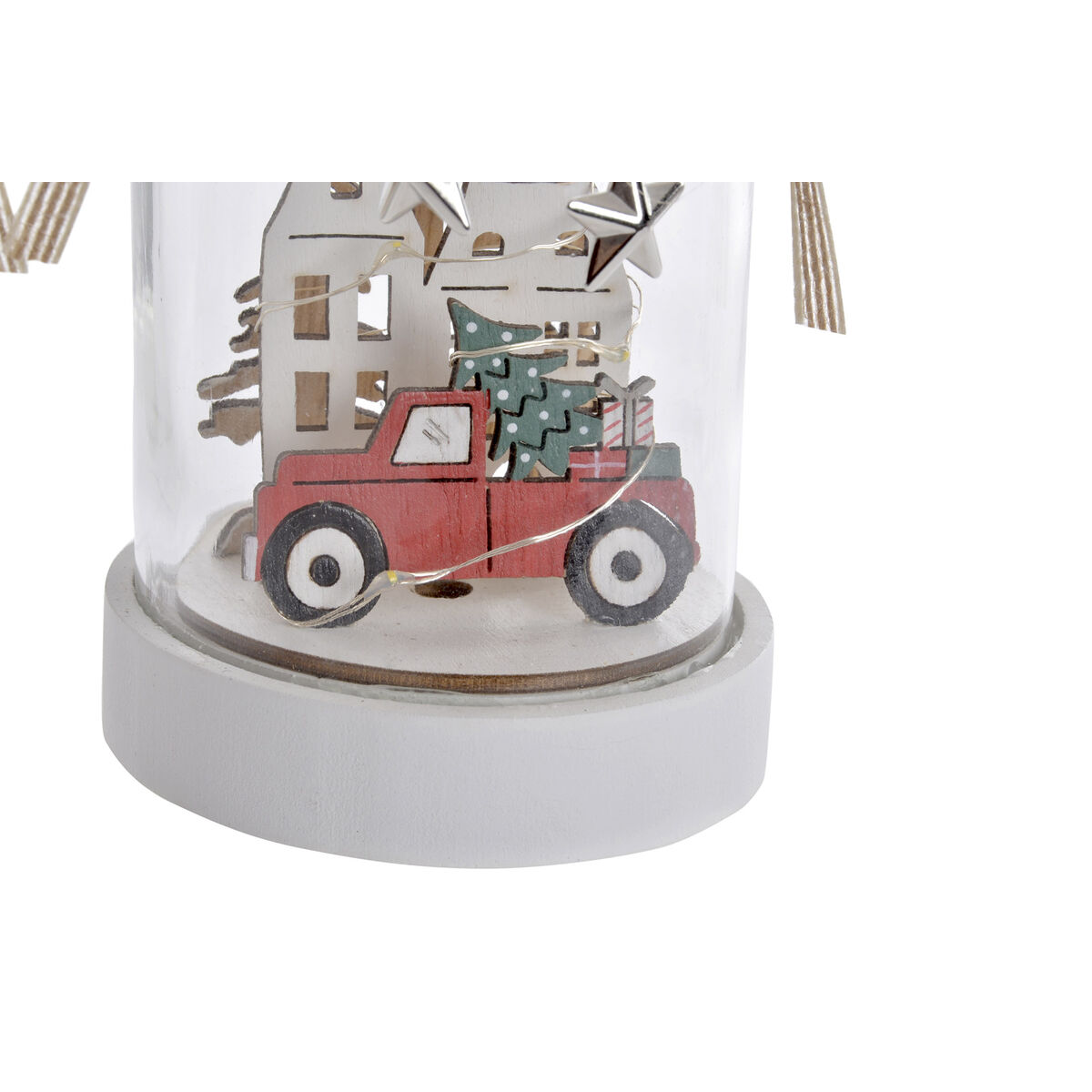 Decorare ușoară DKD Home Decor Crăciun Natural Casă (2 Unități) (9 x 9 x 17 cm)