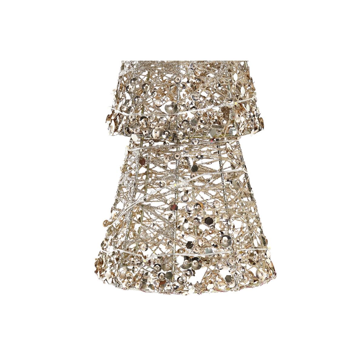 Decorare ușoară DKD Home Decor Crăciun Șampanie Copac Alb (14 x 14 x 50 cm) (2 Unități)