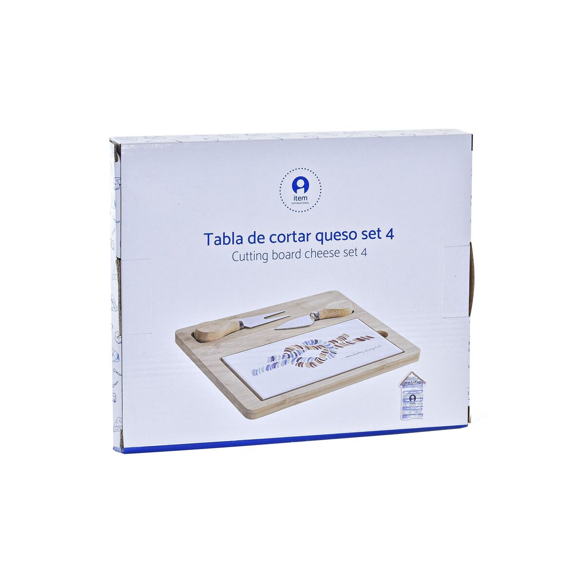 Planșetă pentru tăiat brânză DKD Home Decor Bambus Gresie 24,5 x 20 x 1,2 cm Marinar