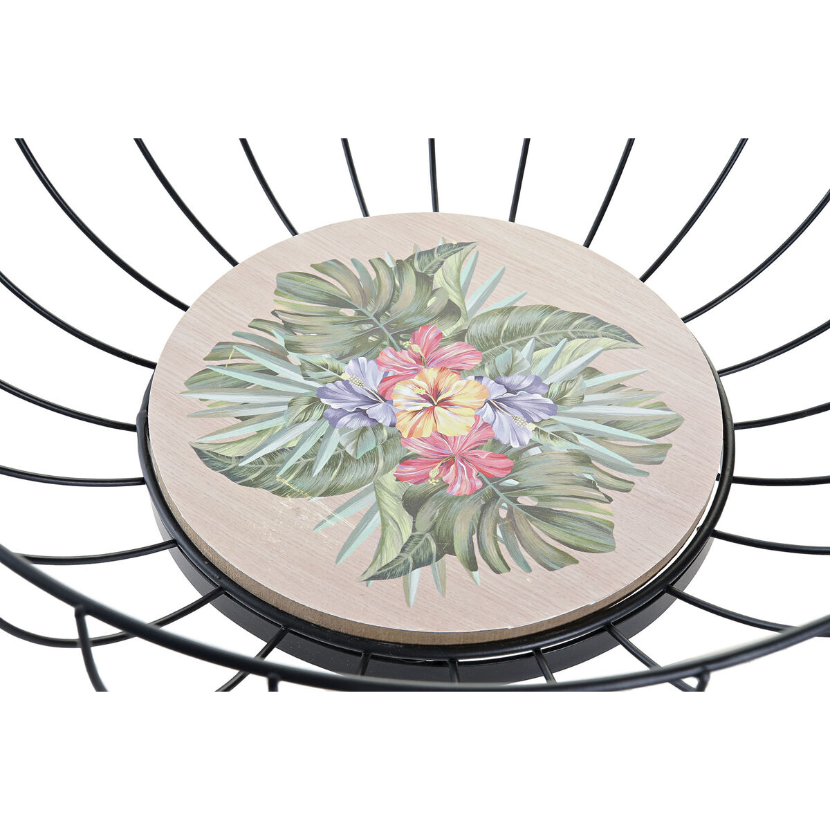 Fructieră DKD Home Decor Multicolor Metal Lemn MDF 28 x 28 x 11 cm (2 Unități)