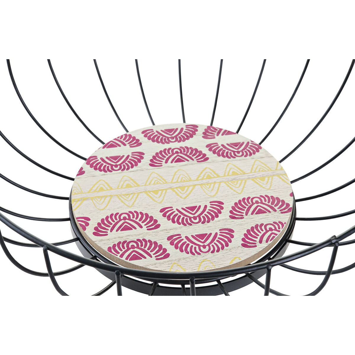 Fructieră DKD Home Decor Albastru Turquoise Metal Lemn MDF 28 x 28 x 11 cm (2 Unități)