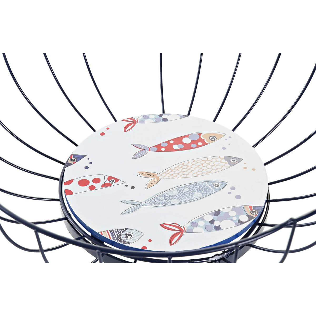 Fructieră DKD Home Decor Multicolor Metal Lemn MDF 28 x 28 x 10 cm (2 Unități)