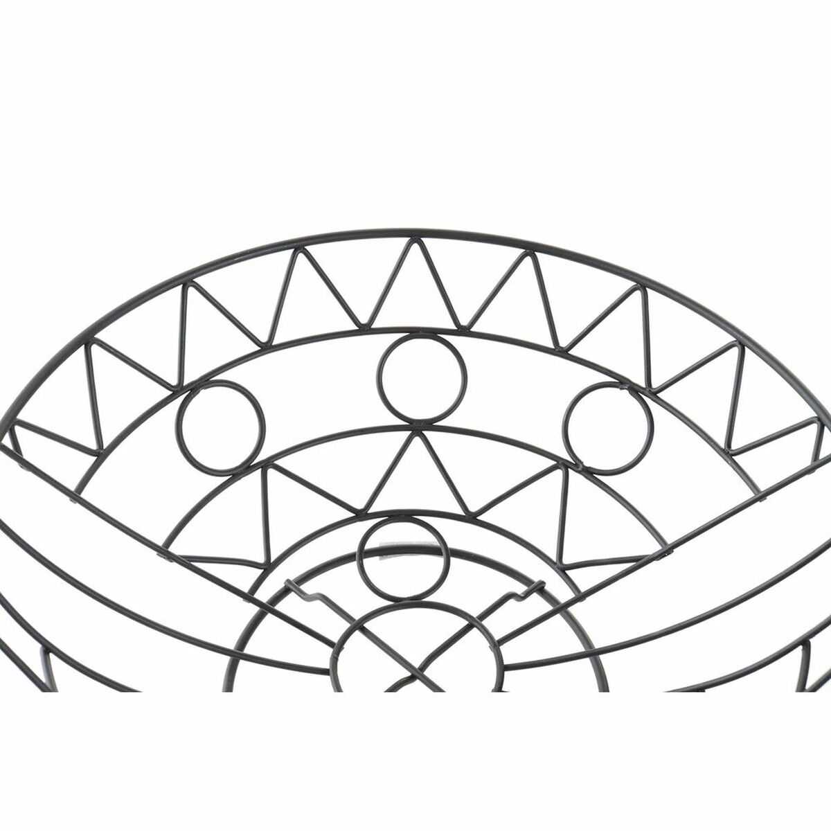 Fructieră DKD Home Decor Negru Metal Aluminiu Geometric 28 x 28 x 10 cm