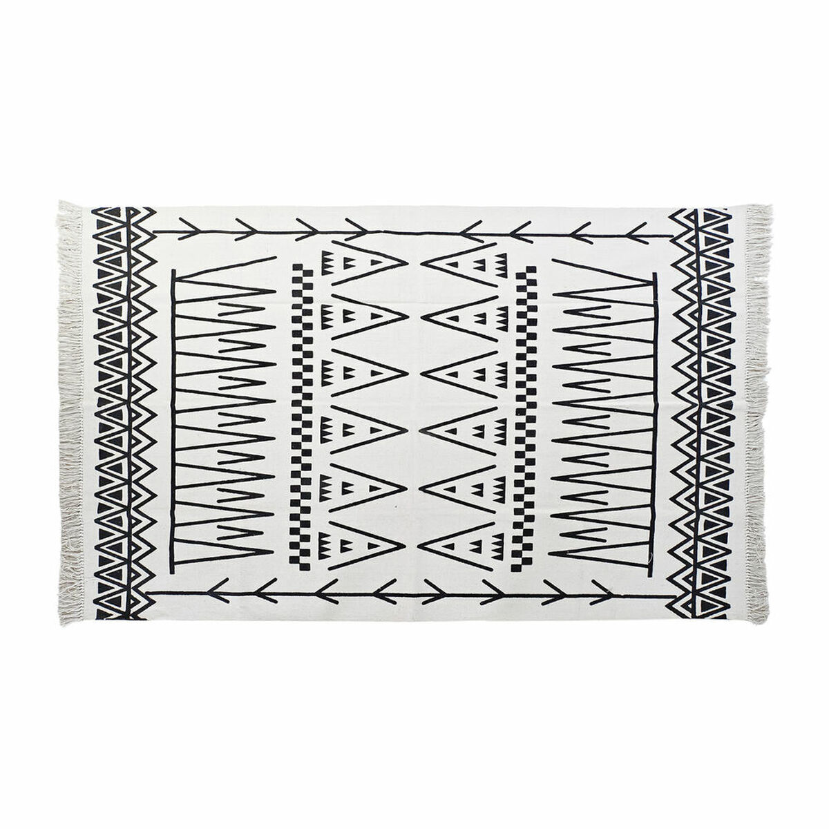 Covor DKD Home Decor Negru Alb Ikat (120 x 180 x 0,7 cm)