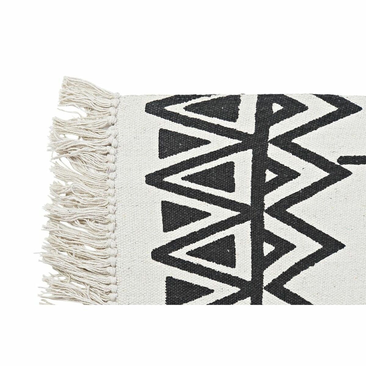 Covor DKD Home Decor 160 x 250 x 0,7 cm Negru Poliester Bumbac Alb Ikat Boho