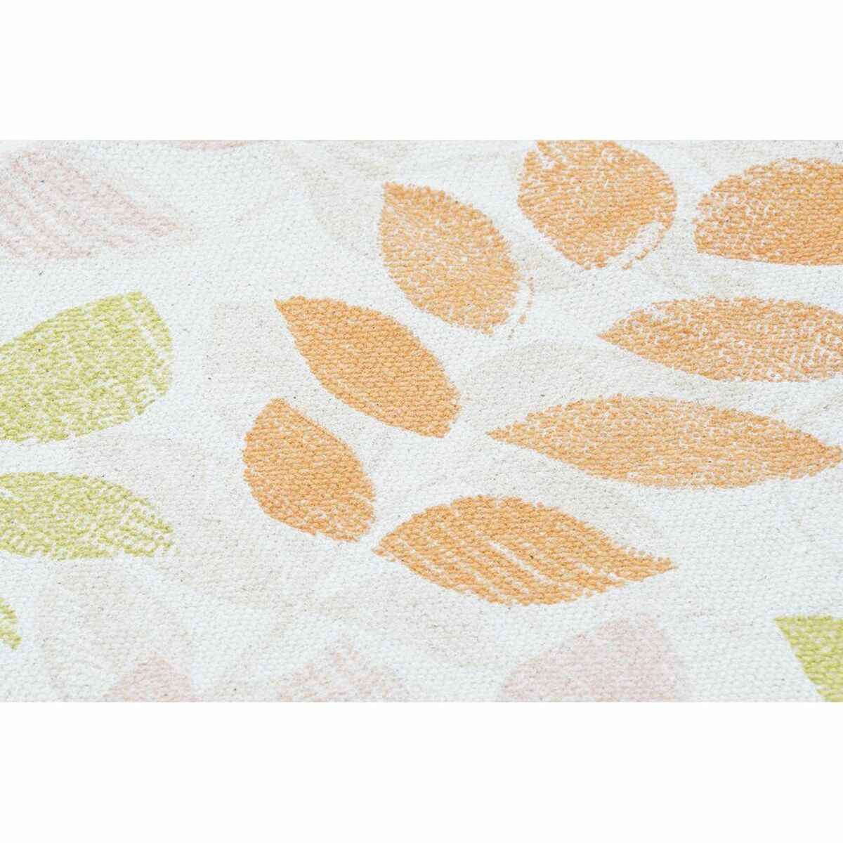 Covor DKD Home Decor Bej Multicolor Frunza a unei plante (160 x 230 x 1 cm)