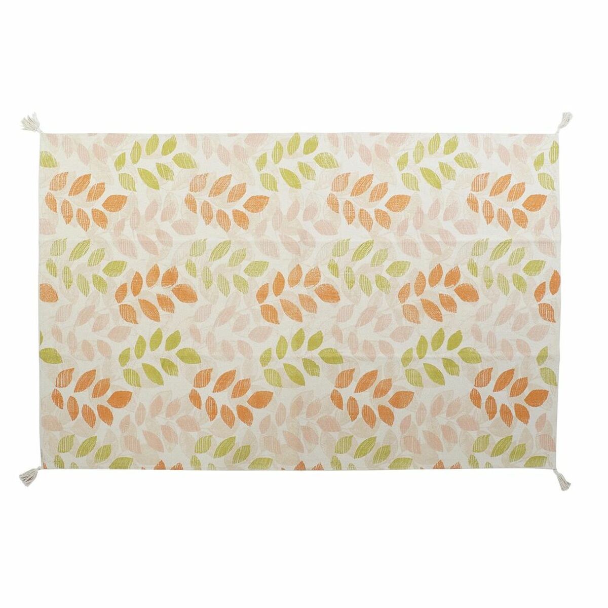 Covor DKD Home Decor Bej Multicolor Frunza a unei plante (160 x 230 x 1 cm)