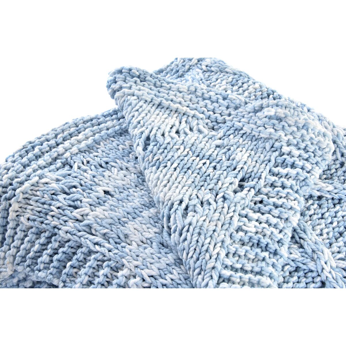 Cuvertură de Pat DKD Home Decor Albastru Albastru celest 150 x 125 x 1 cm (2 Unități)