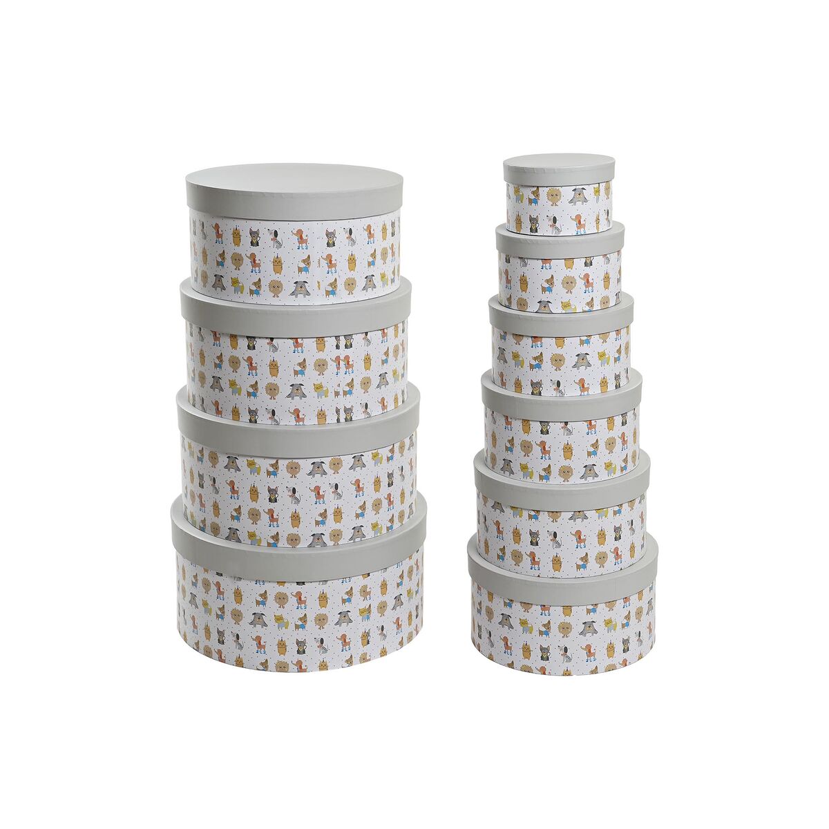 Cutie Multifuncțională DKD Home Decor Alb Infantil Multicolor Květiny Carton (37,5 x 37,5 x 18 cm)